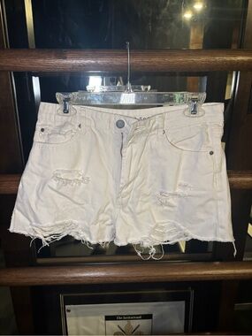 Articles Of Society White Distressed Denim Cutoff Shorts